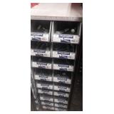 Stackable plastic bolt bins with grade 5 hex cap