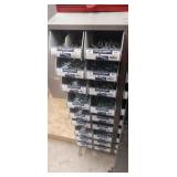 Stackable plastic bolt bins with grade 5 hex cap