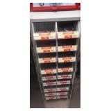 Stackable plastic bolt bins with lag sheilds ,