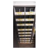 Stackable plastic bolt bins with sheet metal