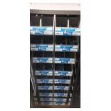 Stackable plastic bolt bins with machine screws