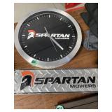 Spartan mowers wall clock and promotional sign