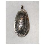 Silver Navajo  pendant signed    .110 oz