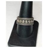 Silver native American band ring  marked 925 size