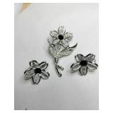 Sarah Coventry silvertone" Black beauty "