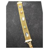 Gold tone clear Stone mesh bracelet