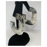 Silver Large hooped earrings w/ it