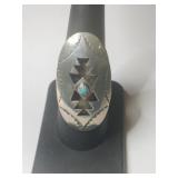 Silver Navajo native American ring size 7.5.