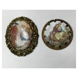 West Germany gold tone porcelain courting couple