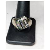 Silver  ring.  Marked Mexico Size 11.    .405oz