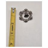 Silver Brooch marked Alpaca Mexico  10 grams