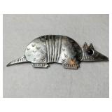 JJ pewter armadillo pin marked JJ 1988