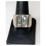 Silver  ring. Marked Mexico Size 9.5.   .620oz
