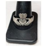 Silver marital King ring    size 12      .105oz