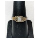 Silver Navajo mother of pearl Stone ring   marked