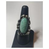 Silver southwestern turquoise Ring size 6.
