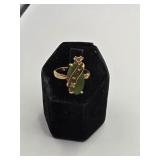 18k  H G E  Jade Ring size 8