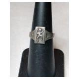 Silver adjustable ring marked Sterling "R"   size