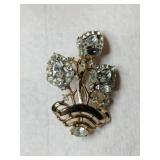 Crown trifari gold tone "flirtation"  flower