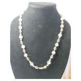 Art Deco clear crystal faceted round glass beaded