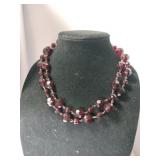 Cherry Amber Bakelite faceted beaded necklace