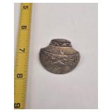 Silver Pot Brooch unmarked 9 grams