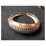 Coro Pegasus gold tone  hinged cuff bracelet