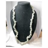 Sage green puka shell chip necklace