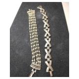 Coro silvertone 5 strand beaded bracelet silver