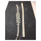 Silvertone clear rhinestone bracelets