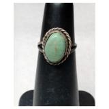 Silver Navajo turquoise Stone ring    size 3