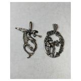 Silver native American pendant marked Sterling