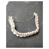 Silvertone clear rhinestone bracelet safety chain