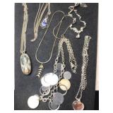 Silvertone pendant necklaces