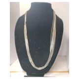 Silvertone multi-strand necklace
