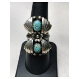 Silver Navajo blue turquoise ring size 6.