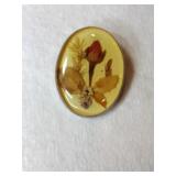 Pierre Box dried flower brooch / pendant marked