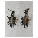 Silvertone snowflake dangle earrings