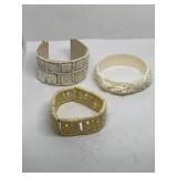 Carved and beaded bracelets and cuff