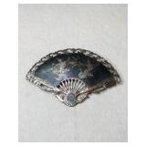 Siam fan Thai dancers marked silver.   .365oz