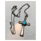 Silver Navajo turquoise cross pendants   .115oz