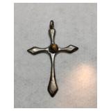 Silver  tiger eye stone  cross pendants   .095 oz