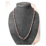 Chunky raw Amethyst chip necklace 925 clasp