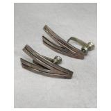 Silver vintage clip-on earrings V shape Mark