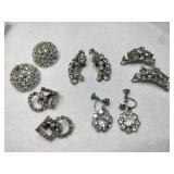 Clear rhinestone clip on earrings