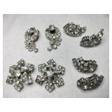 Clear rhinestone clip-on earrings