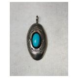 Silver Navajo turquoise pendant marked Sterling