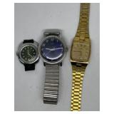 3 Timex analog metal wristwatches