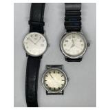 2 Timex electric and 1 Westclox 17 jewel