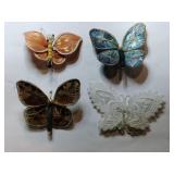 Mesh and lace butterfly brooch